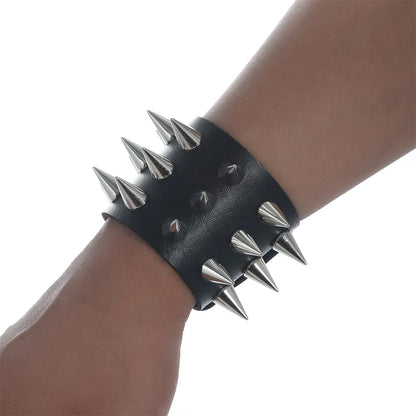SPIKED CUFFED LEATHER BRACELET®