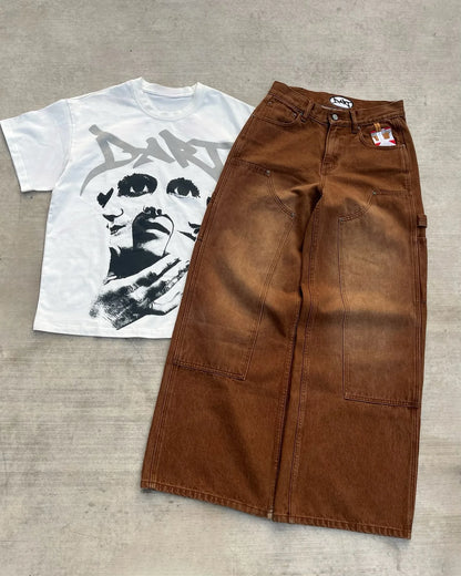 WASHED BROWN JEANS®